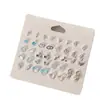 Set de Aretes de Moda Casual Estilo Vacacional Combinación de Estrella Mariposa Flor Aretes Pequeños Simples Versátiles para Mujeres