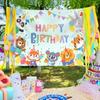 Fondo de tela colgante de feliz cumpleaños, tela de dibujos animados lindos, decoración para fiestas infantiles, foto, fondo de celebridad de Internet, tela de pared