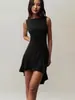 Vestido sencillo, natural, sin mangas, ajustado, con escote barco, hecho a medida, para mujer, primavera/verano 2026
