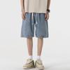 Shorts jeans masculinos verão solto azul retrô fino Calças masculinas da moda shorts casuais retos
