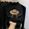 Nueva y moderna capa base térmica de otoño/invierno para niños, cuello alto medio para niñas, top cálido y casual para niños mayores