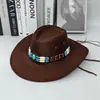 Sombrero de vaquero retro americano para mujer, adecuado para viajes de verano en el oeste de Sichuan y las praderas de Xinjiang, fotografía, senderismo y protección solar