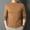 Suéter Masculino de Lã Gola Meia-Alta Outono e Inverno Engrossado Quente Camada Interna Camada Base Malha Suéter Masculino Pai 450g