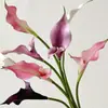 Flor Artificial Eva Lirio de Calas de Doble Pétalo Lirio de Calas de Doble Cabeza Arreglo Floral de Boda Decoración de Sala de Estar Adornos Florales Flores Falsas Venta al por Mayor