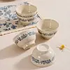 Cuencos de cerámica para arroz, vajilla, cuencos y platos para el hogar, cuencos pequeños para servir platos, hechos a medida, de alta gama, con vidriado interior