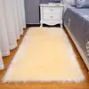 Alfombra de Felpa Manta de Cabecera Dormitorio Sala de Estar Mesa de Café Ventana Mirador Esterilla Blanca Engrosada Imitación Lana Alfombra de Piso para el Hogar