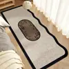 Alfombra de rizo para mesita de noche estilo francés, de alta gama, resistente a la suciedad, de bajo mantenimiento, para dormitorio principal, tira larga estilo vintage para uso doméstico