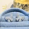 Brincos de Borboleta Vazados com Zircônia Super Brilhantes com um Toque de Luxo Leve, Versáteis e Requintados, Realçam a Pele, Ultra-Fadados, Brincos e Colar de Estilo Minimalista
