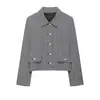 ZA Ropa de Mujer de Comercio Exterior Transfronterizo Europa Otoño/Invierno 2026 Nuevo Conjunto de Chaqueta Corta a Cuadros y Pantalones de Falda