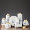 Vasos Ornamentos Sala de Estar Arranjo de Flores Veado Sika Mobiliário para Casa Estilo Jingdezhen Criativo Simples Decorações de Mesa