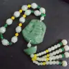 Hermoso colgante de fábrica para automóvil, colgante de jade verde liso para automóvil, exquisitos suministros de decoración para automóvil, entrega de una sola pieza