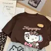 Traje de Verano para Niñas 2025 Nuevo Camiseta con Estampado de Dibujos Animados para Bebé Niña Falda Vaquera Estampada Linda Conjunto de Dos Piezas