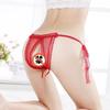 Temptación de Cereza Sexy Bragas Sexy de Encaje para Mujer Reveladoras de Cadera Lazo Lencería Abierta Tentación C Pantalones