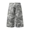 Pantalones Cortos Camuflados para Hombre, Diseño Estrellado con Pedrería Resistente de Verano, Shorts Rectos Sueltos de Nicho, Moda Hip-Hop