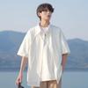 Camisa de Manga Corta a Rayas para Hombre, Estilo Delgado de Seda de Hielo para Verano, Nueva Camisa Casual de Moda 2026 para Estudiantes