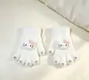 Guantes de Peluche de Gatito para Niñas, Nuevo Estilo de Invierno, Cálidos, Lindos, Separados por Dedos, Compatibles con Pantalla Táctil, Guantes Kt a Prueba de Viento