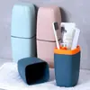 Copo para Enxaguante Bucal de Viagem Simples Bacia de Lavar Mão Conjunto Porta-Escova de Dentes Portátil Caixa de Suprimentos para Viagem ao Ar Livre