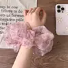 Goma para el Cabello de Malla Floral Rosa Estilo Coreano Anillo para el Cabello Flor de Intestino Delgado para Mujeres Goma para el Cabello Súper Hermosa Nuevo Estilo 2026