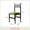 Silla de comedor retro estilo francés, silla de madera maciza verde con un toque de alta gama, tocador con respaldo, silla para mesa de comedor de sala de estar