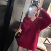 Novedad 2025 Ropa de punto de longitud media para mujer que cubre los glúteos en Otoño e Invierno Terciopelo Imitación de Visón Suave y Ceroso Estilo Perezoso Holgado de Manga Larga