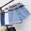 Shorts de Mezclilla para Mujer 2026 Estilo Coreano Nuevos de Verano Cintura Alta Sueltos Adelgazantes Pierna Ancha Dobladillo Enrollado Hot Pants Modernos Shorts que Alargan las Piernas