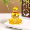 Enfeite de Cabaça Flor de Lótus de Cristal para Sorte e Riqueza, Lótus Pequeno com Base Giratória, Cabaça, Lótus de Vidro, Fábrica de Enfeites de Cabaça