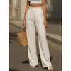Moda Casual Europea y Americana Transfronteriza Nueva para Mujer, Pantalones Holgados de Pierna Ancha Rectos de Cintura Alta, Ajuste Delgado