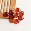 Pendientes de corazón de melocotón con forma de tambor doble de medio agujero de 16-20 mm, collar, colgante, cristal esmaltado, accesorios de joyería DIY