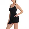 Vestido Esportivo Anti-Exposição de Venda Quente na Amazon Transfronteiriço 2025 com Shorts Embutidos, Bojos Removíveis e Bolsos