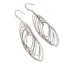 Novos Brincos Gancho de Orelha em Formato de Anel com Linhas, Brincos de Franja Romboidais Multicamadas, Brincos de Alta Qualidade, Elegantes e Modernos para Atacado