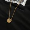 Collar Yunyao Estilo Tiktok Patrón de Nube Candado de Paz para Mujer, Candado de Longevidad Chapado en Oro con Cascabel, Regalo Único para Mejor Amiga, Estilo Chino