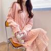 Vestido Largo de Suéter con Encaje de Moda para Mujer 2024 Otoño e Invierno Estilo Casual Suelto Coreano Trenzado Bajo
