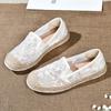 Zapatos de pescador de verano para mujer, zapatos de tela con encaje, estilo nuevo 2024, transpirables, sin cordones, suela suave, informales, de una sola capa.