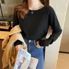 Camiseta básica blanca para mujer, top de forro polar de manga larga de alta gama, nuevo para otoño/invierno 2026, suéter de punto para primavera/otoño