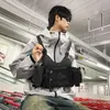 Bolsa tipo chaleco moderna estilo Hong Kong, fresca, con capacidad para botellas de agua, ropa de trabajo funcional con múltiples bolsillos para almacenamiento, adecuada para senderismo, camping y correr