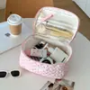 Bolsa de Maquiagem de Bolinhas de Morango para Mulheres, Aparência Sofisticada, Bolsa Portátil para Armazenamento de Maquiagem para Viagem, Organizador de Produtos de Skincare, Necessaire