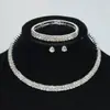 E-commerce transfronteiriço fonte Europa e Estados Unidos popular elemento de pescoço completo diamante gola gola gola pulseira brincos colar terno de três peças