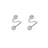 Aretes de botón modernos y deslumbrantes con una bola redonda totalmente de diamante y un diseño de tornillo de acero inoxidable en espiral, que ofrecen un look único y sofisticado para mujeres