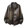 Jaqueta de couro PU nova de alta qualidade para outono e inverno, jaqueta de moto masculina moderna, top simples casual solto