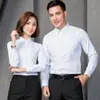 Camisa masculina slim fit para homens e mulheres roupas de trabalho camisa profissional feminina sem passar manga longa roupas de trabalho