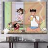 Tela de fondo de Crayon Shin-Chan Tela colgante Tela de pared Decoración de dormitorio Mesita de noche Dormitorio Tapiz de renovación Ins Sistema de curación B&B