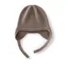 Gorro de cachemira para otoño e invierno, nuevo, grueso, cálido, tejido, con orejeras planas, diadema versátil de color liso, corbata, gorro de copa redonda