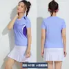 Nuevo Grupo Púrpura Compra Grupal Impresión Secado Rápido Absorbente de Sudor Fila de Aire Verano Manga Corta Ropa de Tenis Traje Faldas Deportivas para Hombre y Mujer
