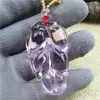 Pingente de vidro Jade Imitação Pingente de ametista rosa da sorte colar de suéter longo chique estilo coreano feminino versátil