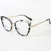 TR90 Metal Cat's Eye Frame Moda Anti-azul Luz Espelho Plano Transfronteiriço Comércio Exterior Estilo Simples Decorativo quadro de miopia