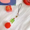 Árbol de Navidad transfronterizo pompón verde hoja de vidrio colgante cordón para teléfono móvil funda de teléfono accesorio de decoración con cuentas