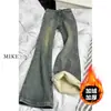 Jeans Micro-Lar Vintage Espessado com Forro de Fleece Feminino Outono e Inverno tamanho plus size menina cheinha Stretch Skinny Flare Calças