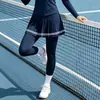Camiseta de manga larga con media cremallera para otoño e invierno transfronteriza, falda plisada y pantalones de corte ajustado que realzan la figura, ropa deportiva de golf para exteriores, ropa de fitness para mujer