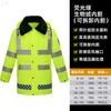 Chaqueta de Algodón Reflectante con Bloques de Color, Impermeable y Cálida, Impermeable de Seguridad Protector Engrosado para Administración de Carreteras y Vigilancia de Tráfico con Forro Extraíble
