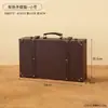 Maleta Vieja de Cuero Estilo Británico Maleta de Mano Estilo Europeo Maleta de Viaje Caja de Almacenamiento Maleta de Equipaje Maleta de Mano Accesorio Decorativo